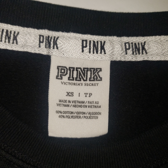 VICTORIA'S SECRET PINK BLACK AND HOT PINK PULLOVER SWEATSHIRT SIZE XS - Picture 5 of 7